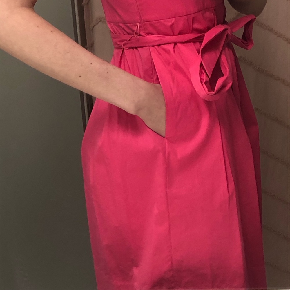 White House Black Market Pink Dress Ruffled Collar - Picture 5 of 12